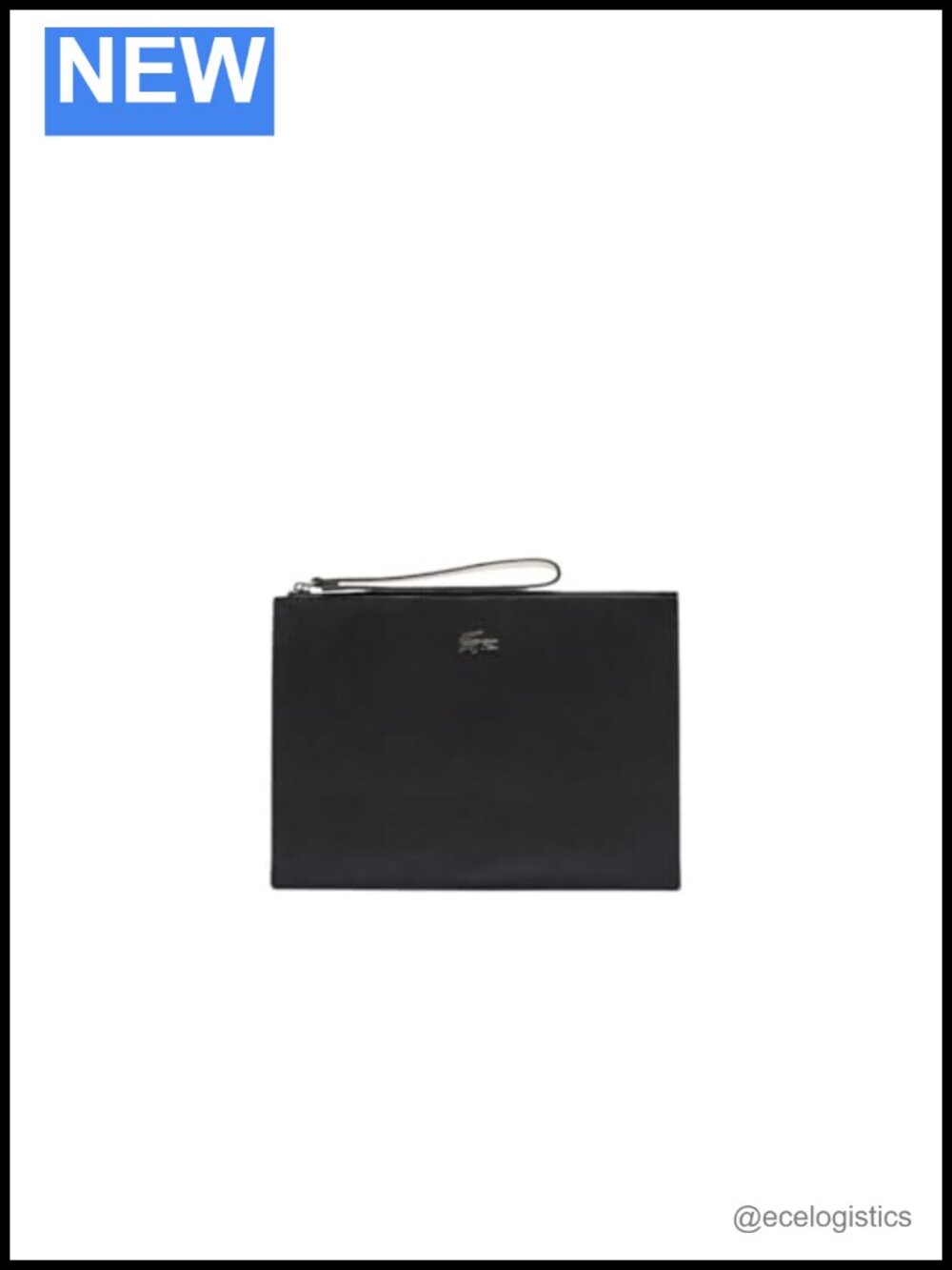Lacoste Coated Petit Pique Canvas Clutch with Wrist Loop